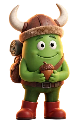 Gus holding an acorn