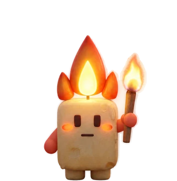 Torchy holding up his torch