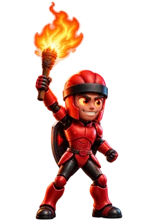 Prince Firebolt holding his torch up