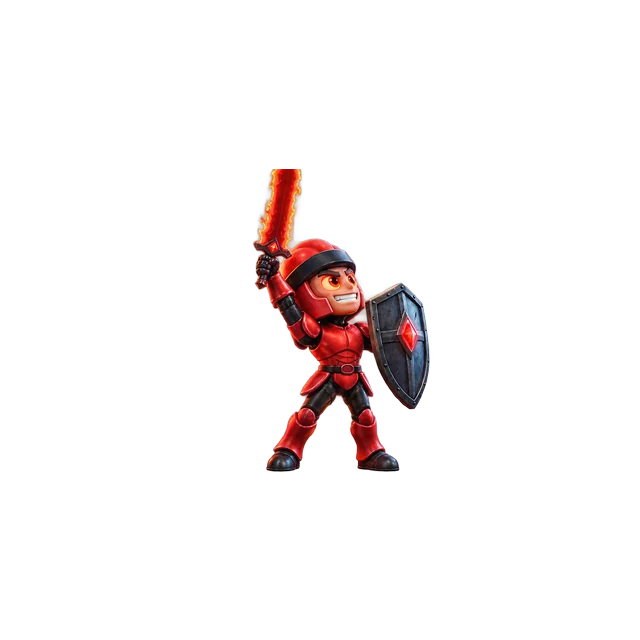 Prince Firebolt, sword raised