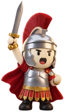 General Caleb, sword raised