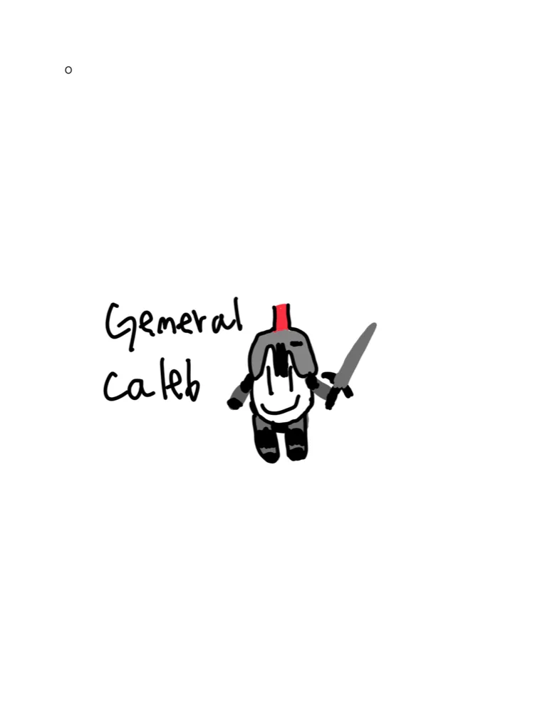 The original drawing of General Caleb