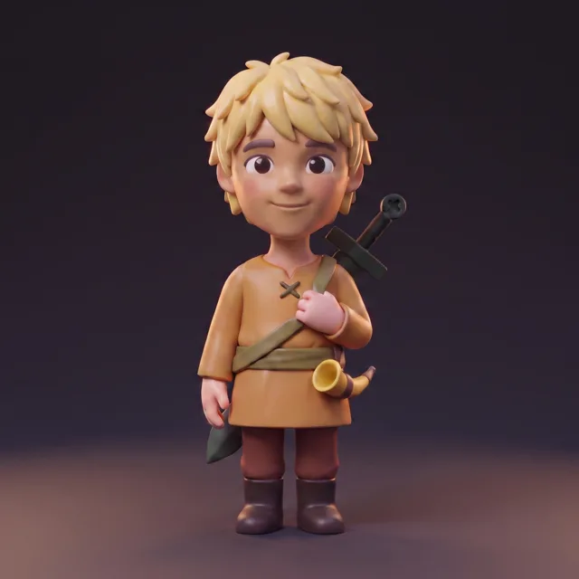 George rebuilt as a 3D collectible toy render